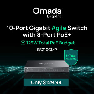 Omada 10-Port Gigabit Easy Managed Switch with 8-Port PoE+, ES210GMP