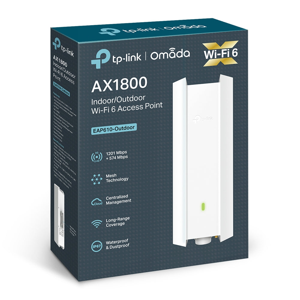 Omada AX1800 Indoor/Outdoor Dual-Band Wi-Fi 6 Access Point, IP68 Weath
