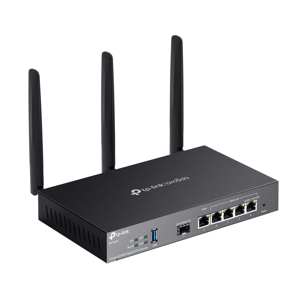 【法人用】TP-Link Omada AX3000 VPNゲートウェイ Omada AX3000 Dual Band Wi-Fi 6 Gigabit VPN Router, ER706W