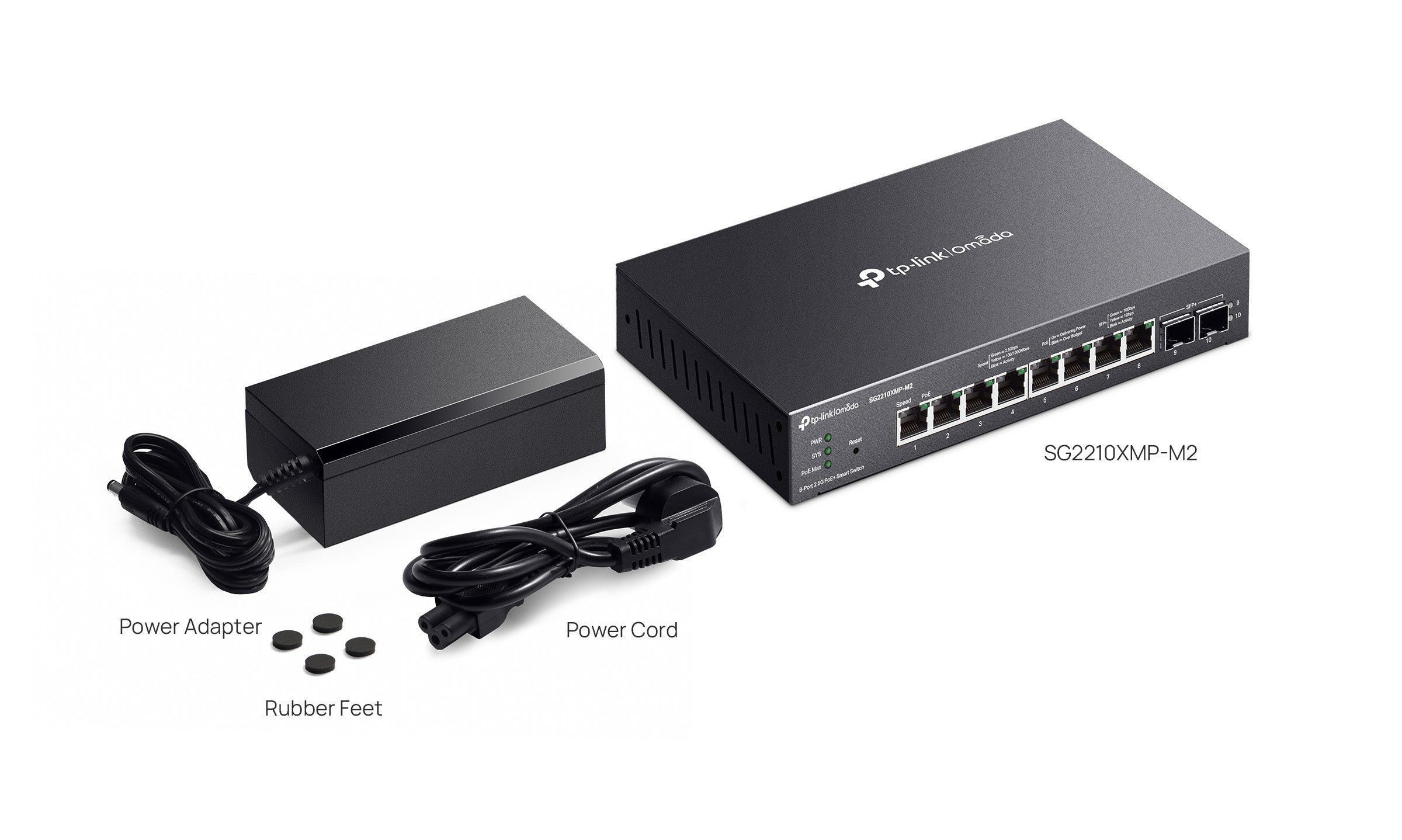 Omada 8-Port 2.5GBASE-T and 2-Port 10GE SFP+ Smart PoE Switch with 8x