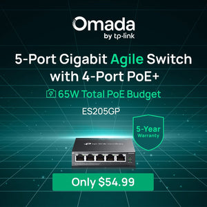 Omada 5-Port Gigabit Easy Managed Switch with 4-Port PoE+,ES205GP